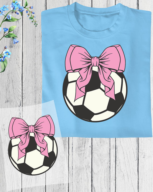 Coquette Soccer Pink Bow DTF Transfer Film