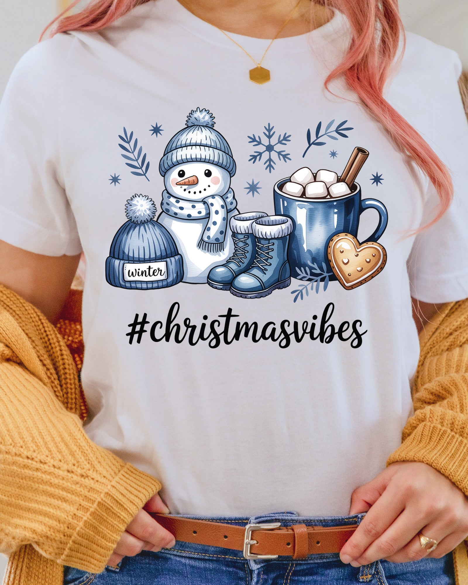 Blue Winter DTF Transfer