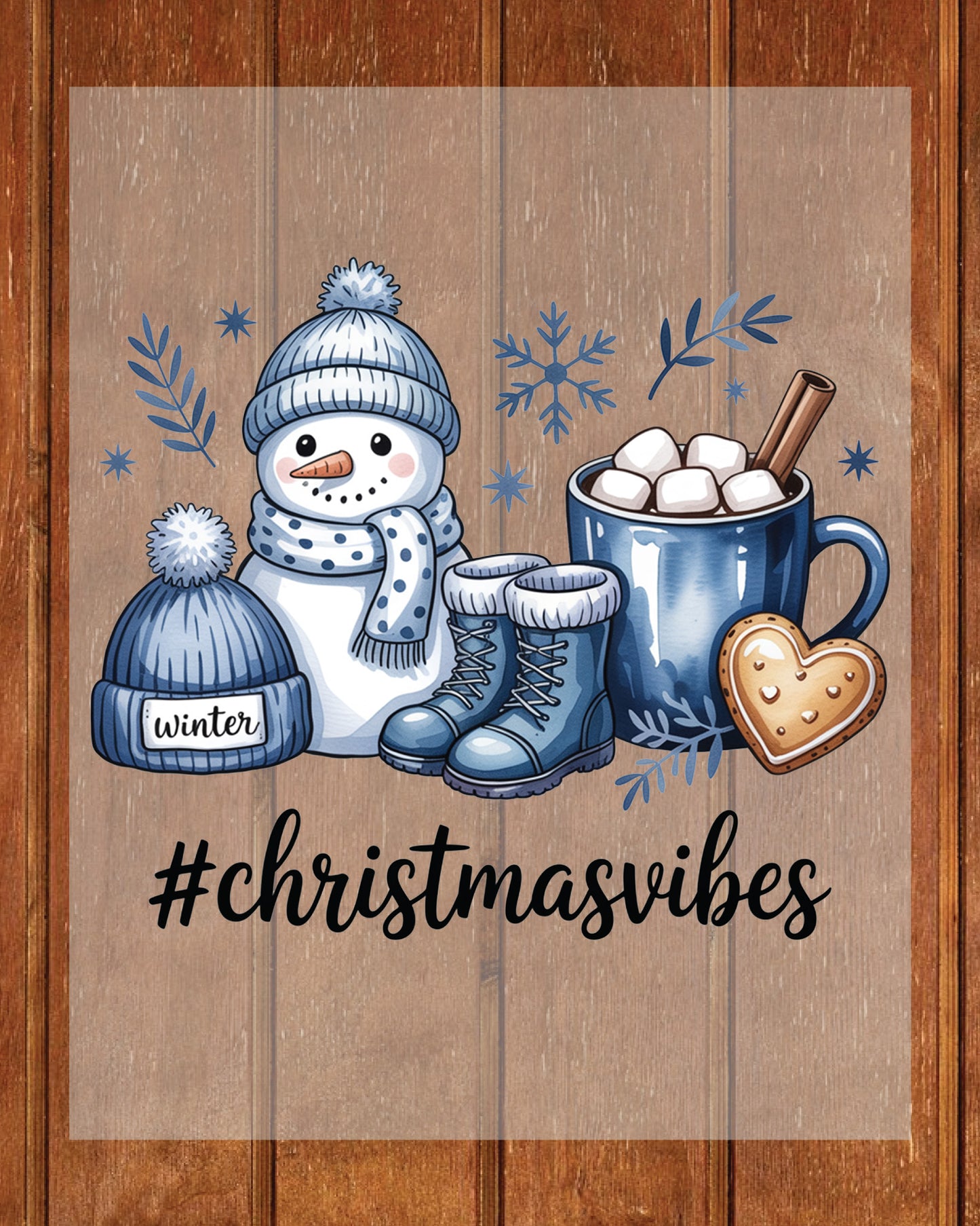 Blue Winter DTF Transfer