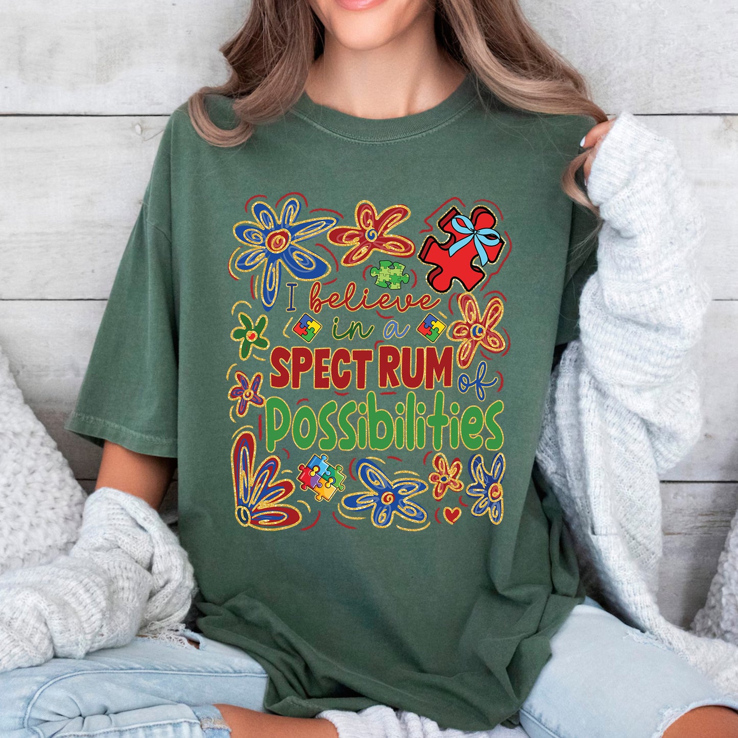 Boho Autism DTF Transfer I Believe in a Spectrum Possibilities