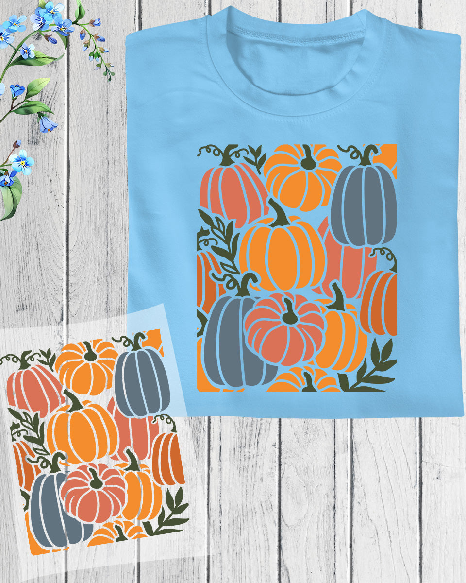 Boho  Autumn Pumpkin Heat Transfer ready to Press