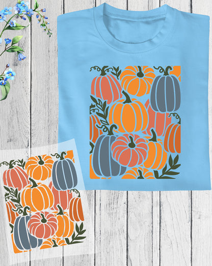 Boho  Autumn Pumpkin Heat Transfer ready to Press