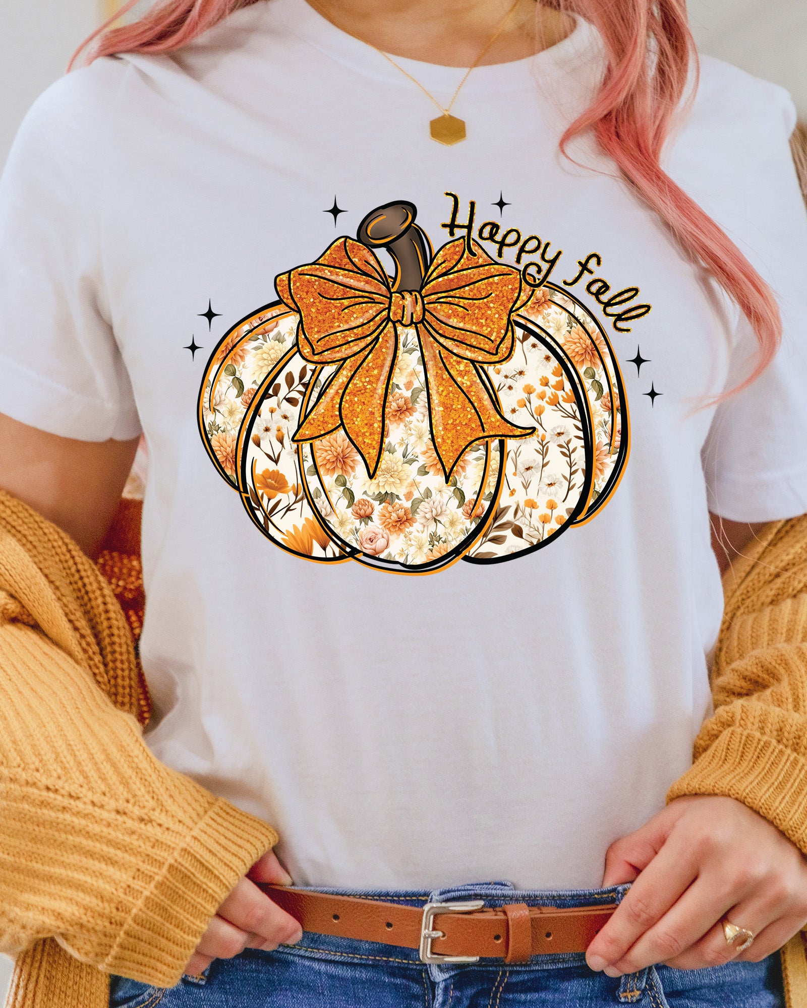 Boho Floral Fall Pumpkin DTF Transfer
