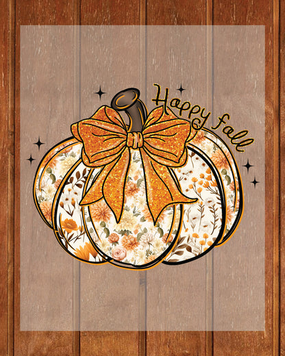 Boho Floral Fall Pumpkin DTF Transfer