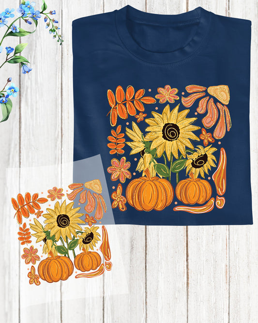 Boho Floral Fall Sunflower DTF Transfer