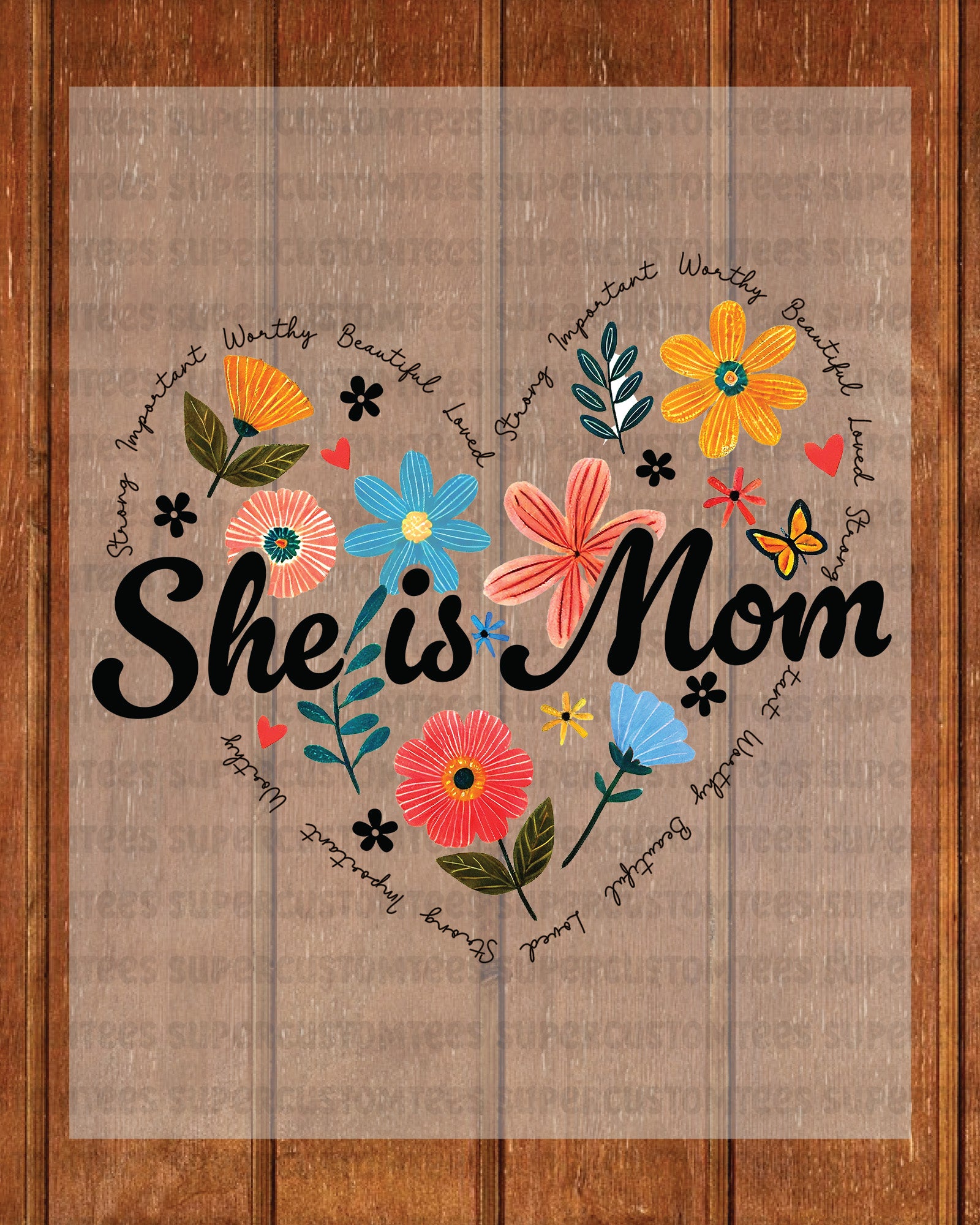 Boho Floral Mama DTF Transfer She Is Mom