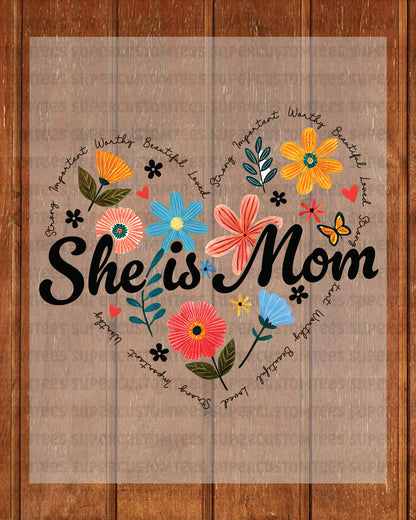 Boho Floral Mama DTF Transfer She Is Mom