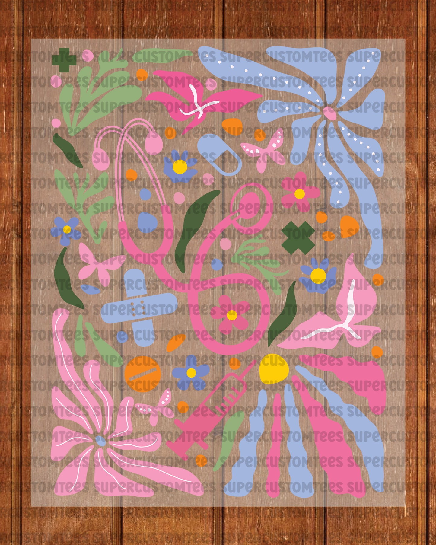 Boho Flower Nurse Heat Transfer for Shirts