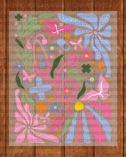 Boho Flower Nurse Heat Transfer for Shirts