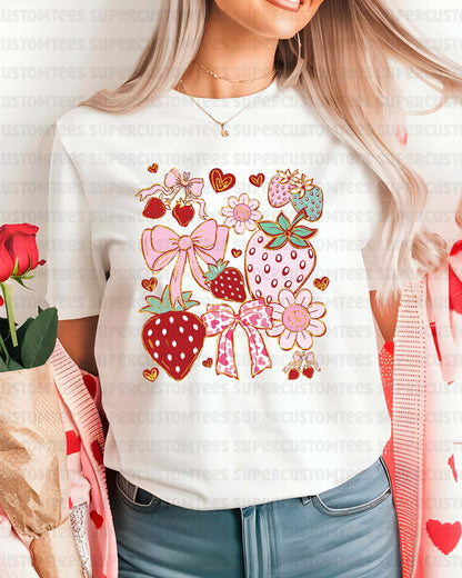 Boho Strawberry Coquette Transfer