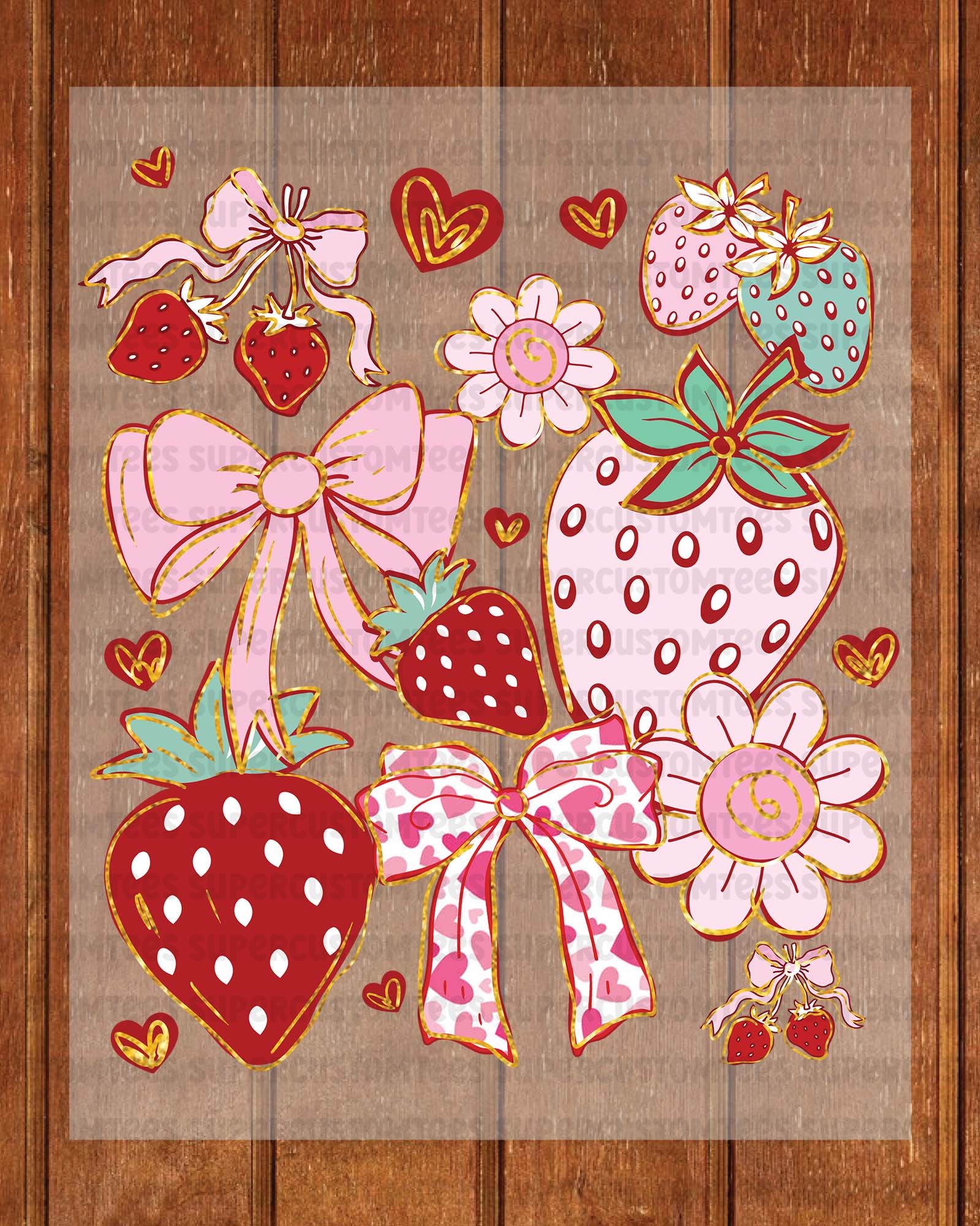 Boho Strawberry Coquette Transfer