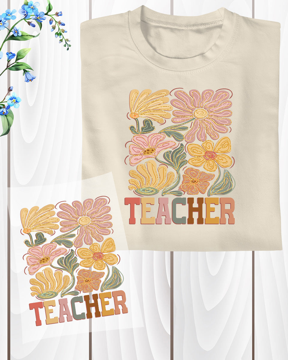 Boho Teacher DTF Transfer Ready to Press