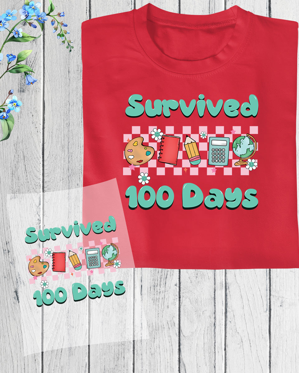 Survived 100 Days of School DTF Transfer Film