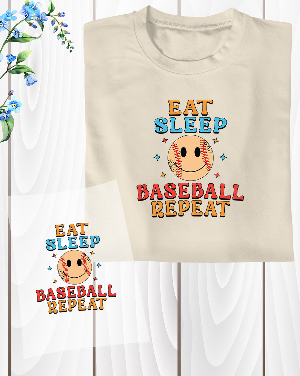 Eat Sleep Baseball Repeat DTF Transfer Film