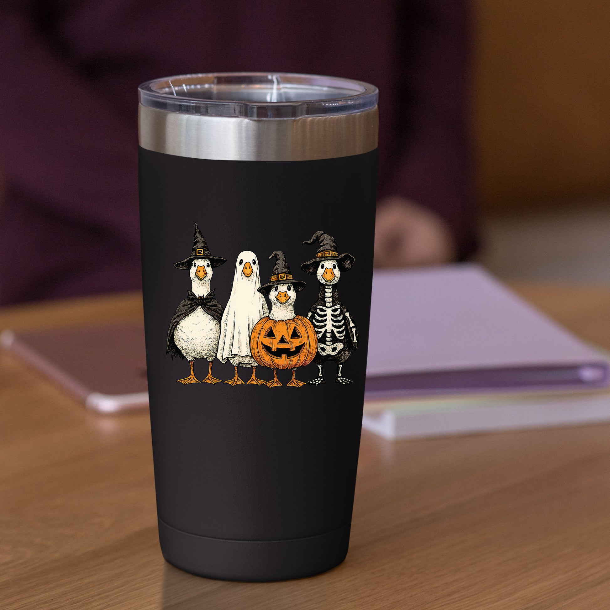 Boo Ghost Goose Halloween Skeleton Fall DTF Transfer