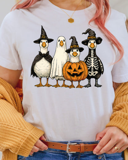 Boo Ghost Goose Halloween Skeleton Fall DTF Transfer