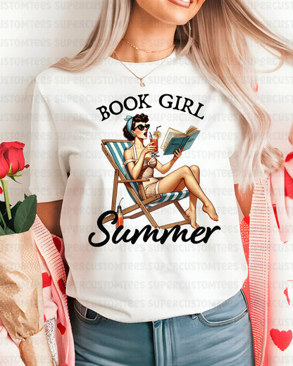 Book Girl Summer Heat Transfer