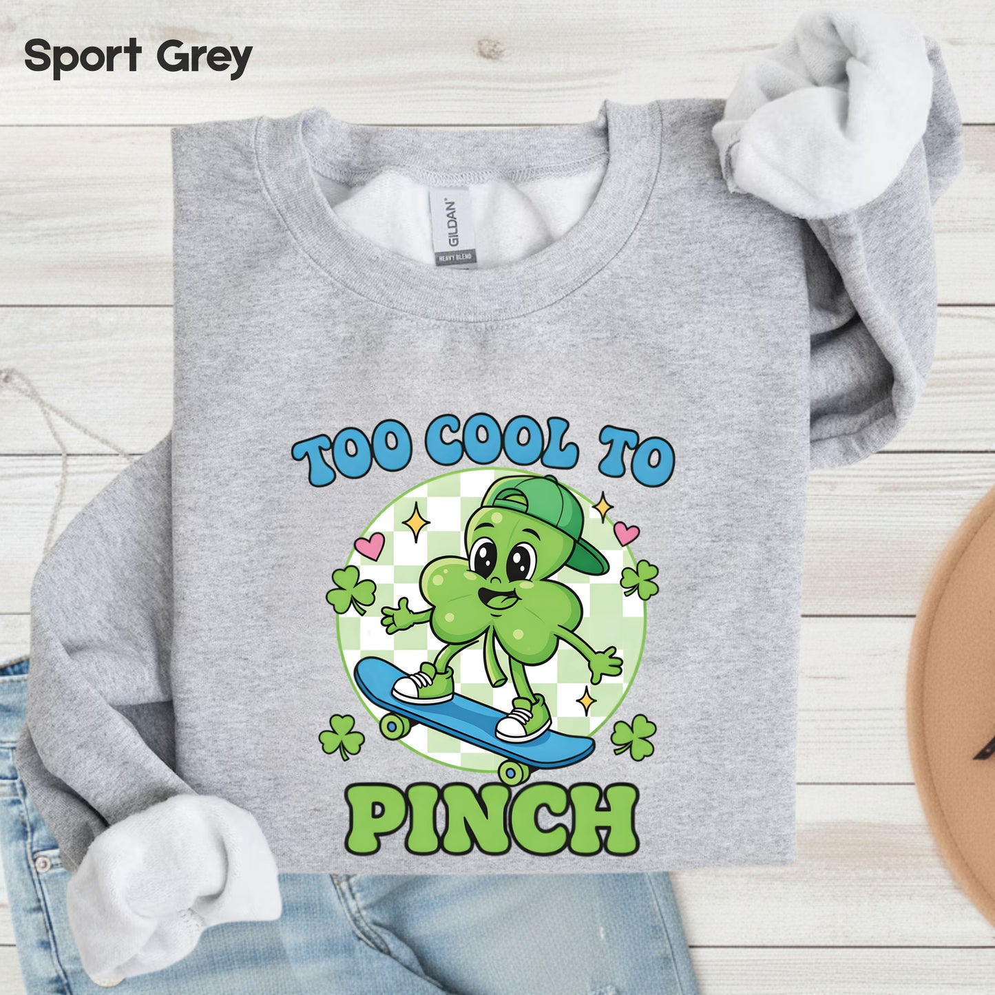 Boys St Patrick’s Day Shirts Too Cool to Pinch Shamrock Sweatshirt Saint Patrick Party Tees Irish Green Sweater For Men Women Kids