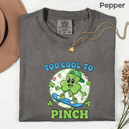 Boys St Patrick’s Day Shirts Too Cool to Pinch Shamrock Sweatshirt Saint Patrick Party Tees Irish Green Sweater For Men Women Kids