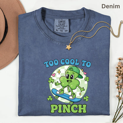 Boys St Patrick’s Day Shirts Too Cool to Pinch Shamrock Sweatshirt Saint Patrick Party Tees Irish Green Sweater For Men Women Kids