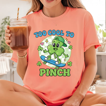 Boys St Patrick’s Day DTF Transfer ready to Press Too Cool to Pinch Heat Transfer for Shirts Irish UV Sticker Prints Iron on Transfer