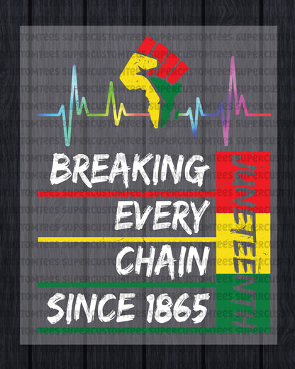 Breaking Every Chain Since 1865 Juneteenth DTF Transfer