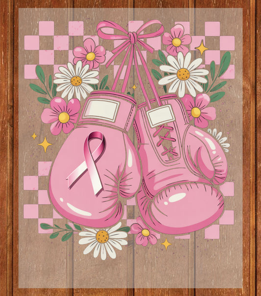 Breast Cancer Coquette Boxing DTF Transfer Ready To Press