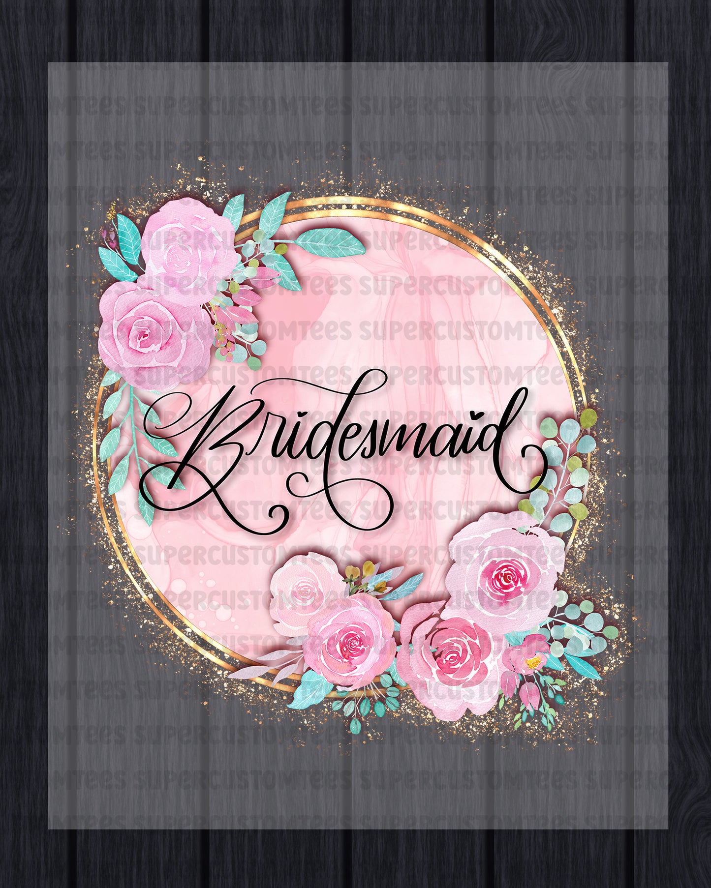 Bridesmaid Flower Heat Transfer for Shirts