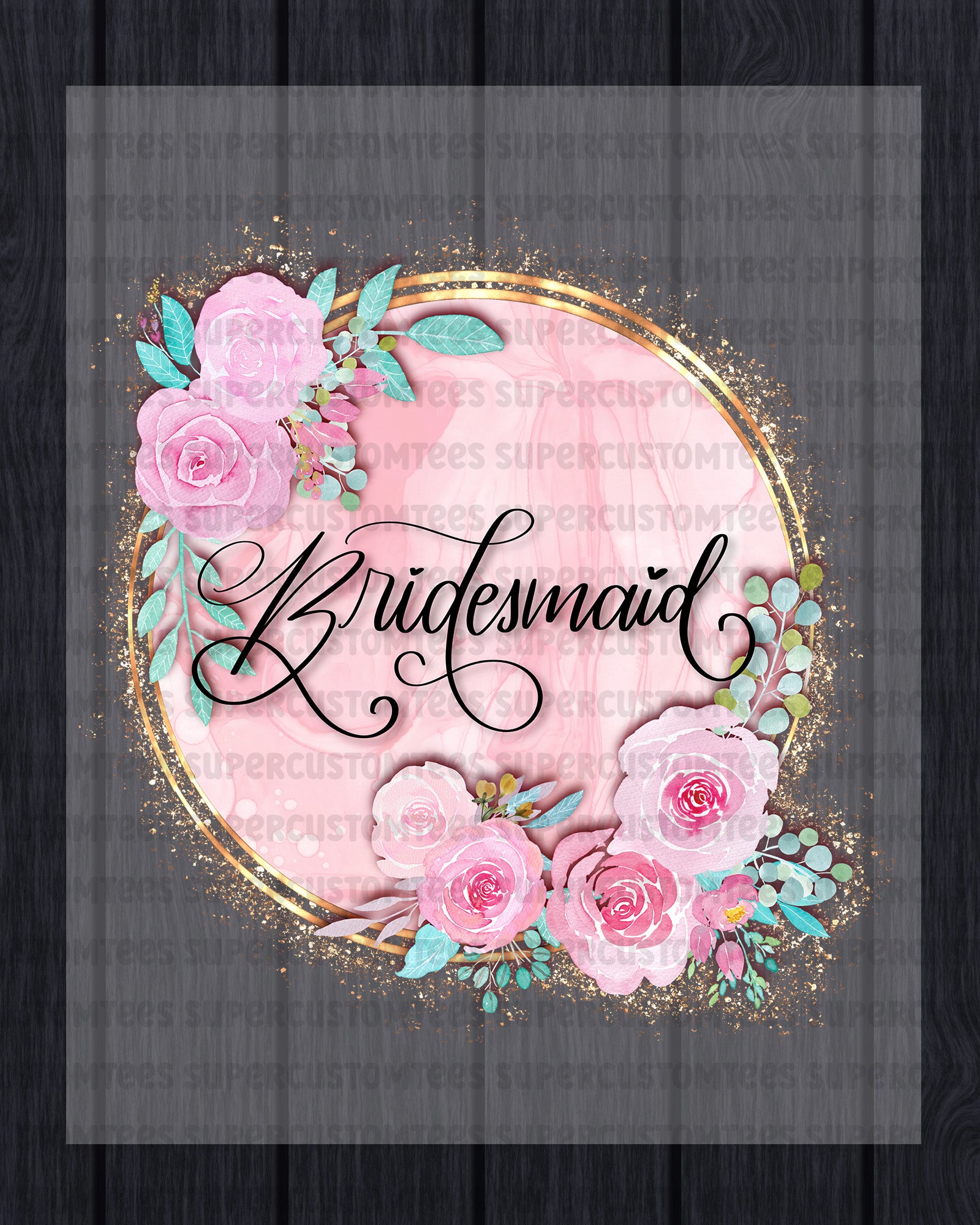 Bridesmaid Flower Heat Transfer for Shirts