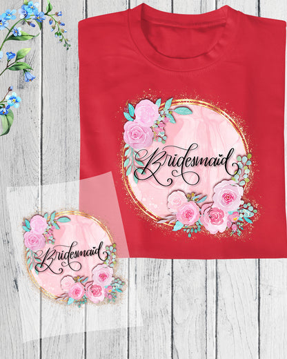 Bridesmaid Flower Heat Transfer for Shirts