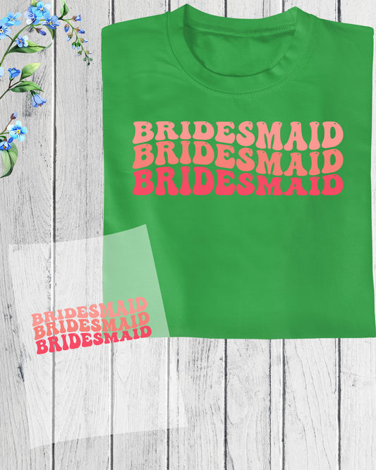 Bridesmaid Colorful DTF Transfer Film