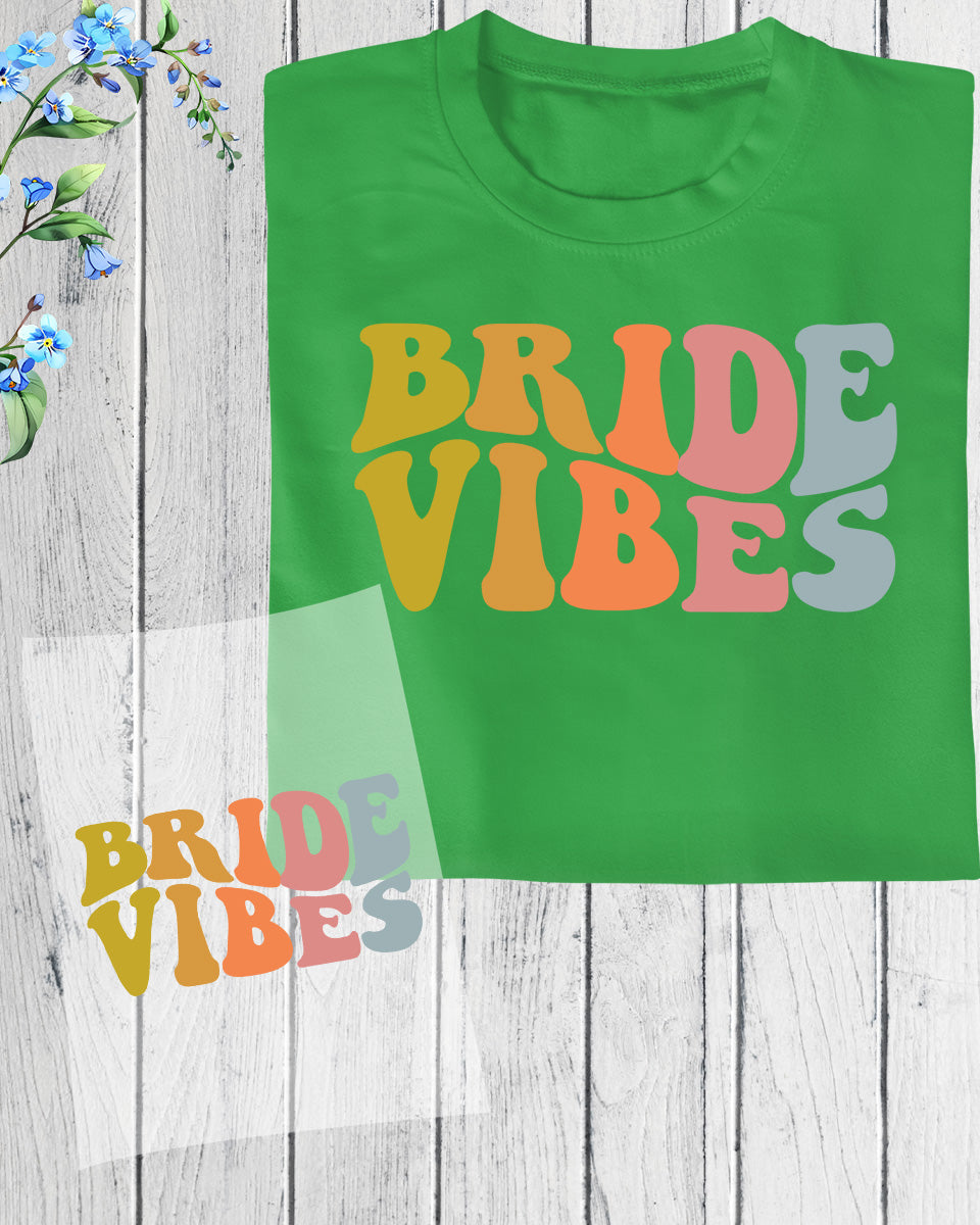 Bride Vibes Retro Color DTF Transfer Film