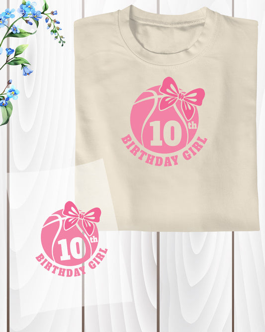 Daughters 10th Birthday Pink Baseball DTF Transfer Film