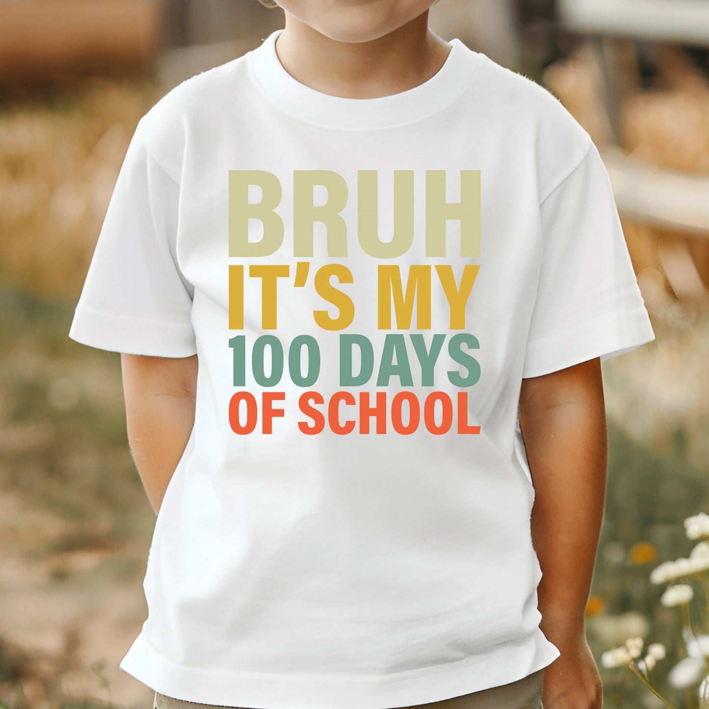 Bruh It’s My 100 Days of School DTF Transfer, Ready to Press Heat Transfer for Shirts, Fun 100 Days of School Design, UV Sticker