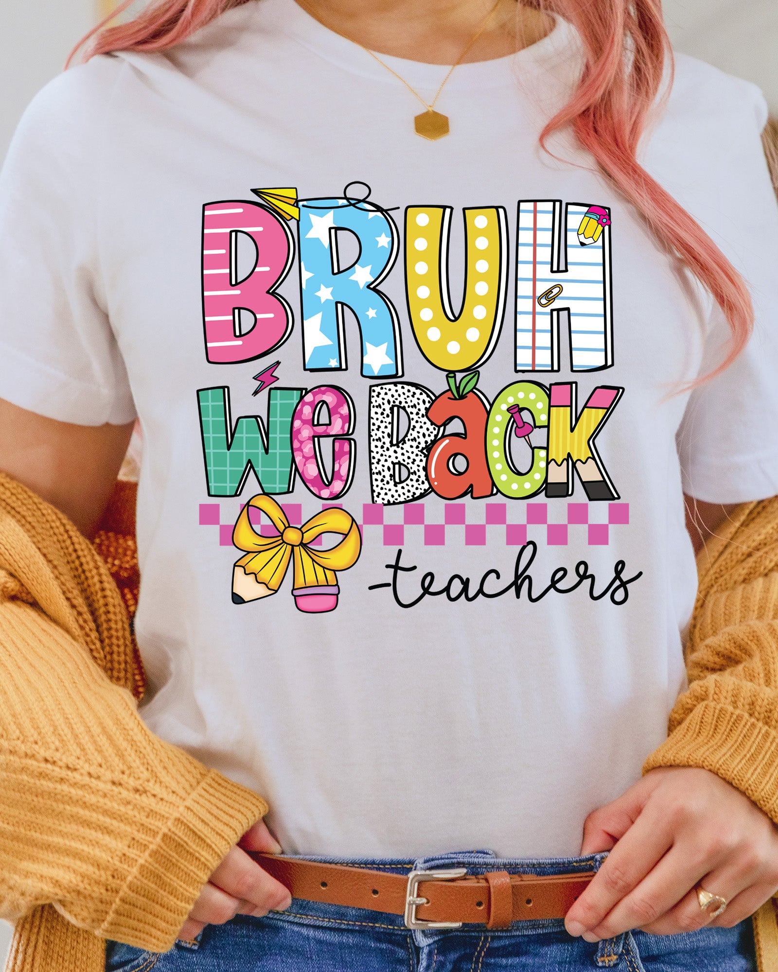 Bruh We Back School Heat Transfer