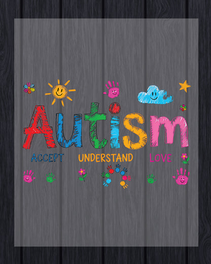 Brushstroke Autism DTF Transfer