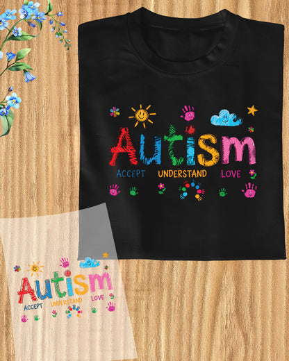 Brushstroke Autism DTF Transfer