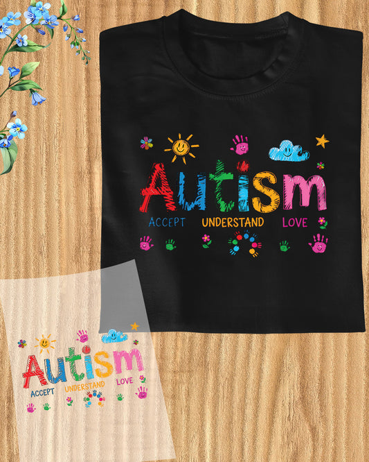Brushstroke Autism DTF Transfer