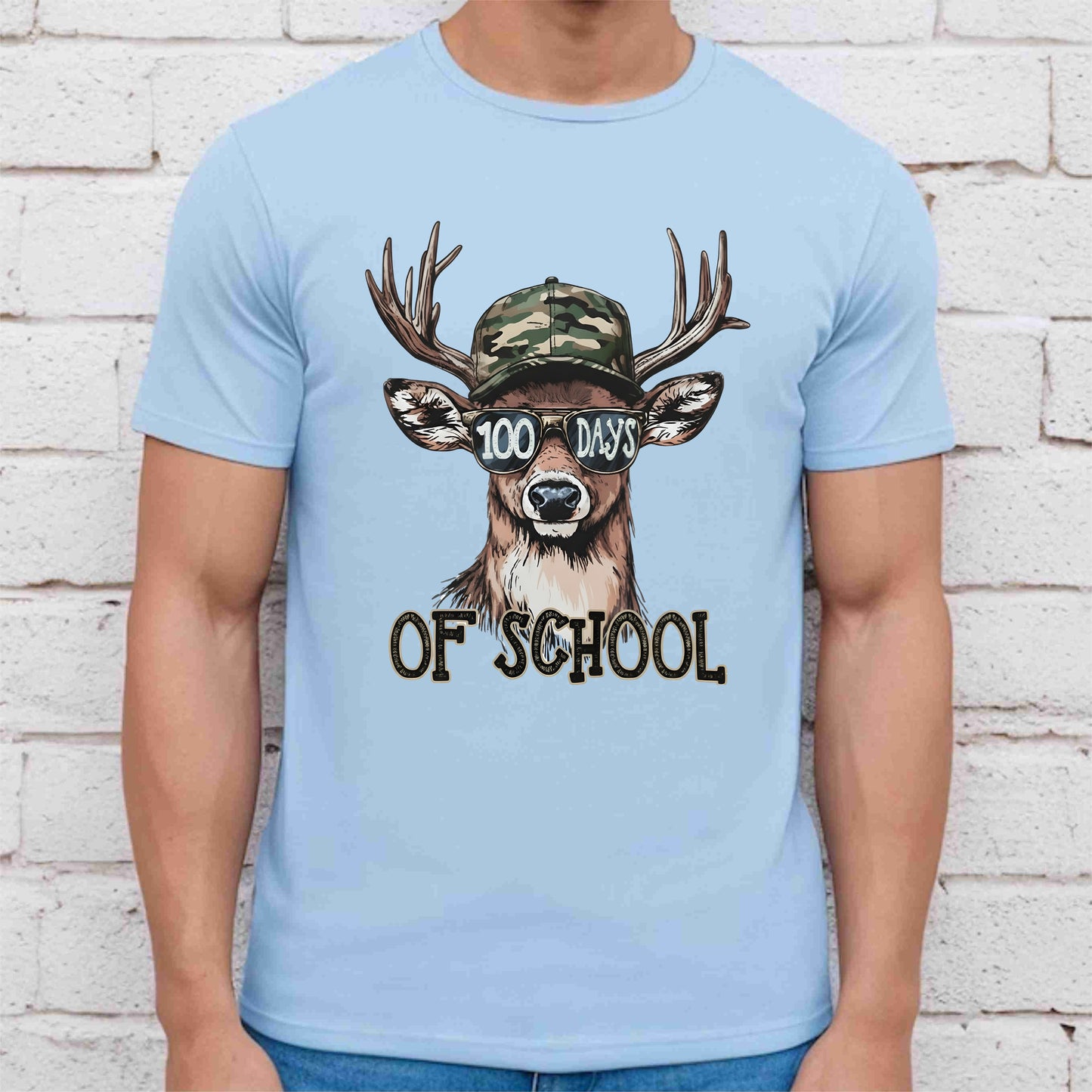 Bucked 100 Days of School T Shirt Deer Hunting 100 Days of School Tee Kids Teens Boys Girls Women Men School Learning Shirt