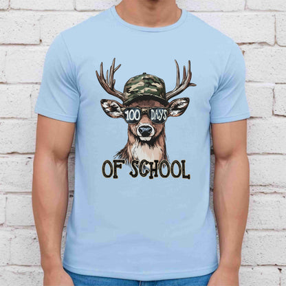 Bucked 100 Days of School T Shirt Deer Hunting 100 Days of School Tee Kids Teens Boys Girls Women Men School Learning Shirt
