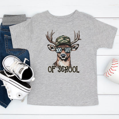 Bucked 100 Days of School T Shirt Deer Hunting 100 Days of School Tee Kids Teens Boys Girls Women Men School Learning Shirt