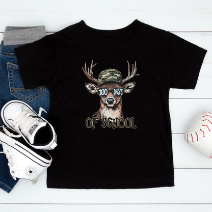 Bucked 100 Days of School T Shirt Deer Hunting 100 Days of School Tee Kids Teens Boys Girls Women Men School Learning Shirt