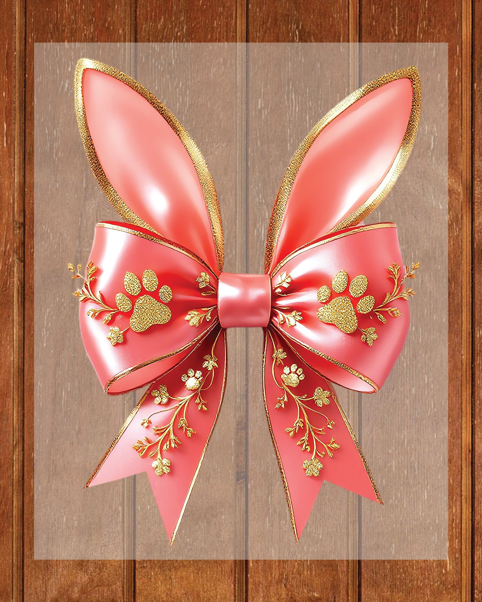 Bunny Ears and Floral Gold Bow Ready to Press Heat Transfers