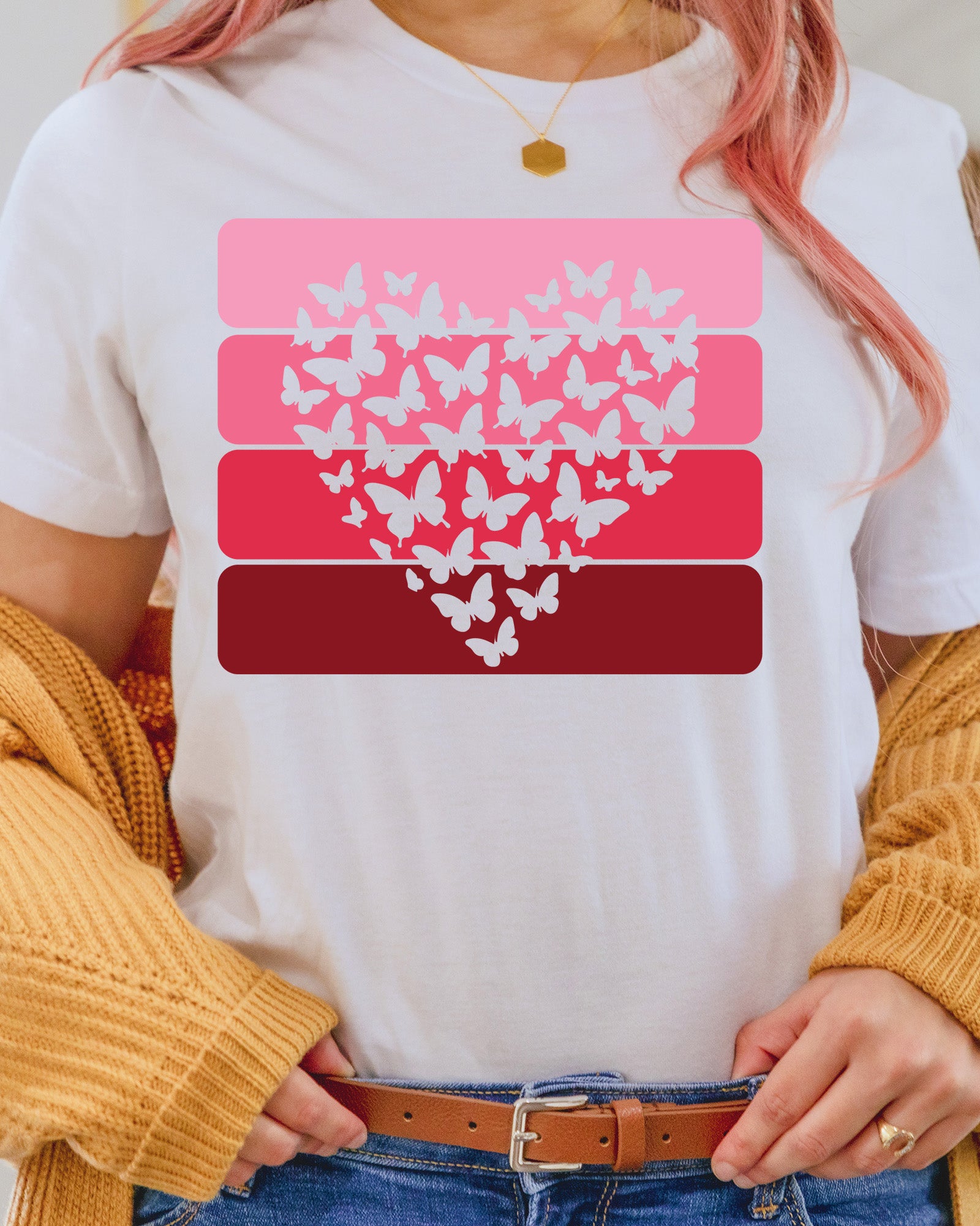 Butterfly Valentine DTF Transfer