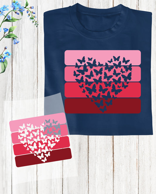 Butterfly Valentine DTF Transfer