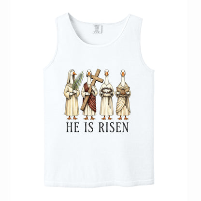 He is Risen Christian Easter Goose Comfort Colors T Shirt