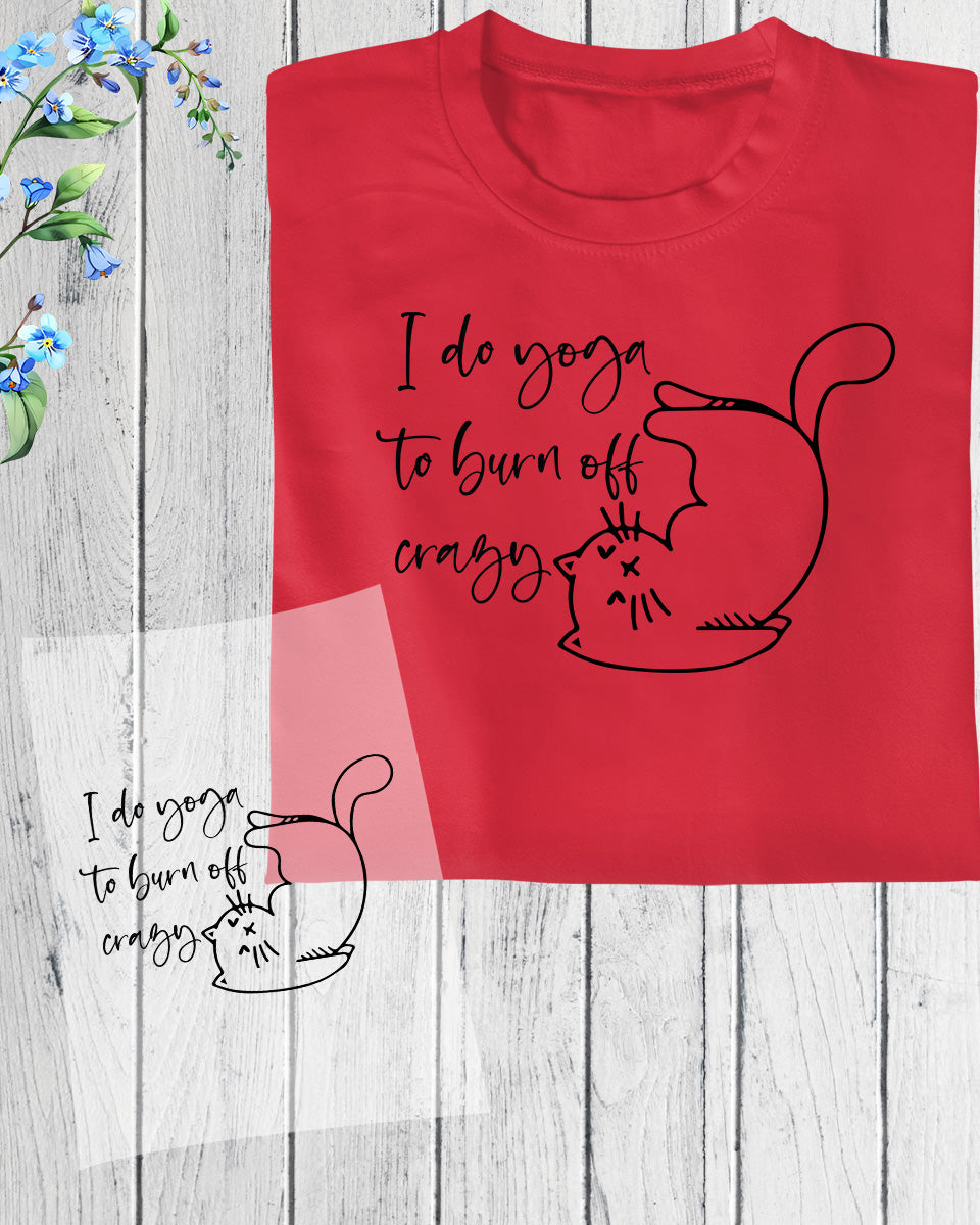 Funny Yoga Cat DTF Transfer Film