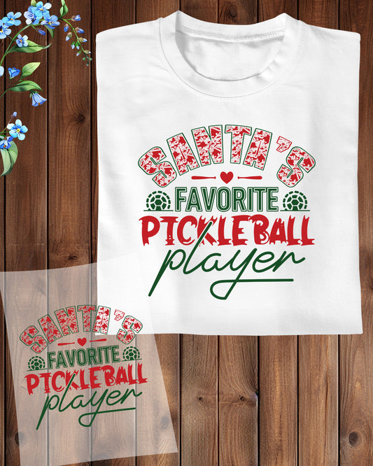 Santa's Favorite Pickleball Player X-Mas DTF Transfer Sheets