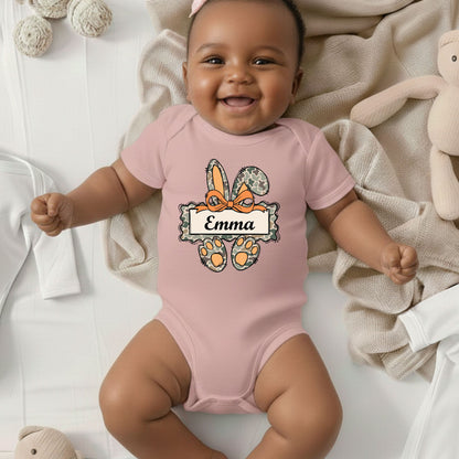 Personalized Bunny Name Shirts Custom Camo Easter Kids Tees Egg Hunter Outfit Boy Girl Baby Bodysuit Childrens Clothing