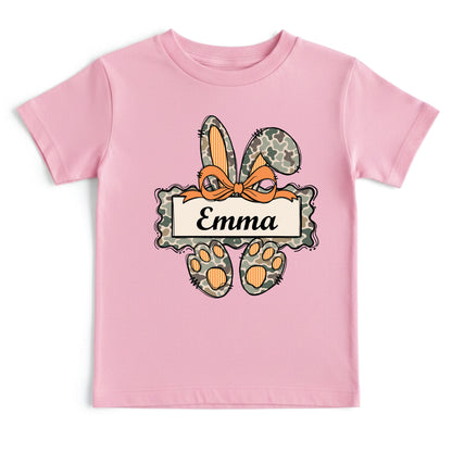 Personalized Bunny Name Shirts Custom Camo Easter Kids Tees Egg Hunter Outfit Boy Girl Baby Bodysuit Childrens Clothing